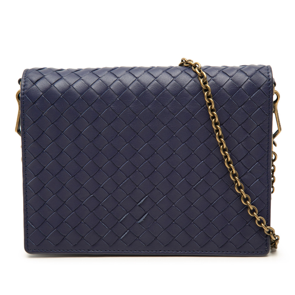 Pre-Loved Bottega Veneta Nappa Intrecciato Wallet On Chain
